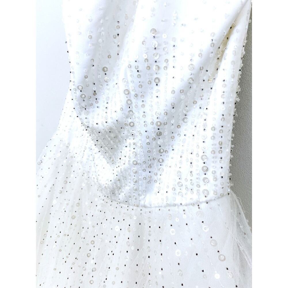 Mori Lee PURE WHITE Wedding Gown 7/8 Princess Tulle Sequins Make Baby Girl Dress - Picture 4 of 10